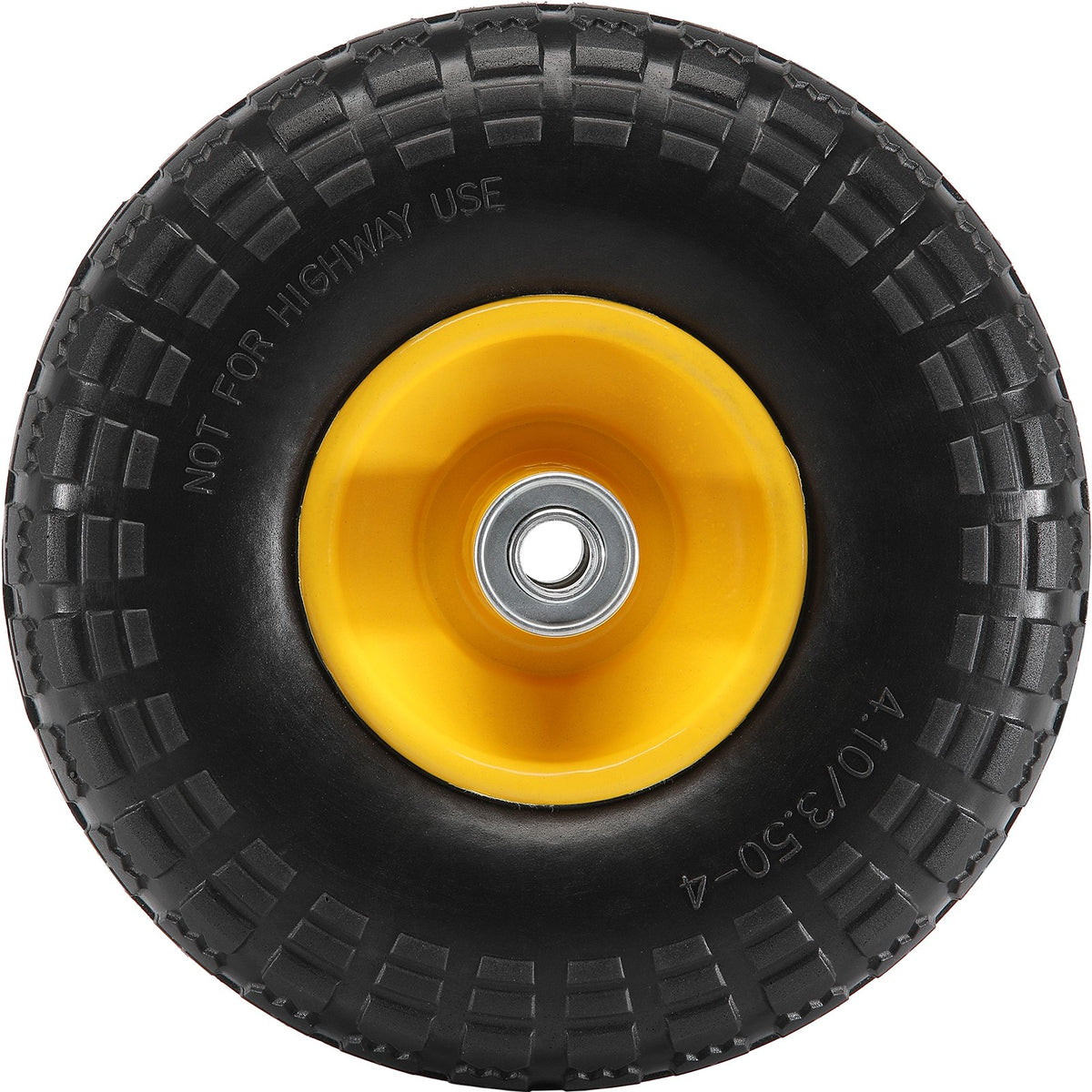 2-Pack 254mm Solid PU Run-Flat Wheels, 181.4kg Dynamic Load, Flat Free for Carts
