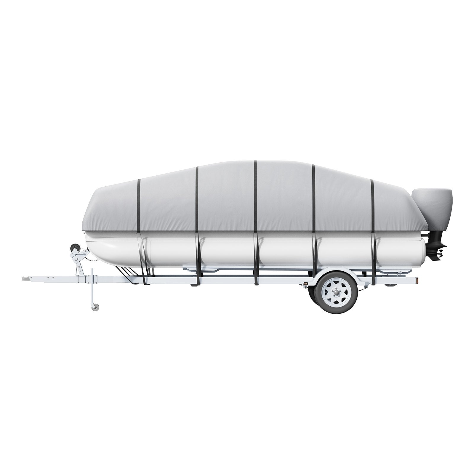 Waterproof Pontoon Boat 19-20 ft with Motor Cover and Buckle Straps