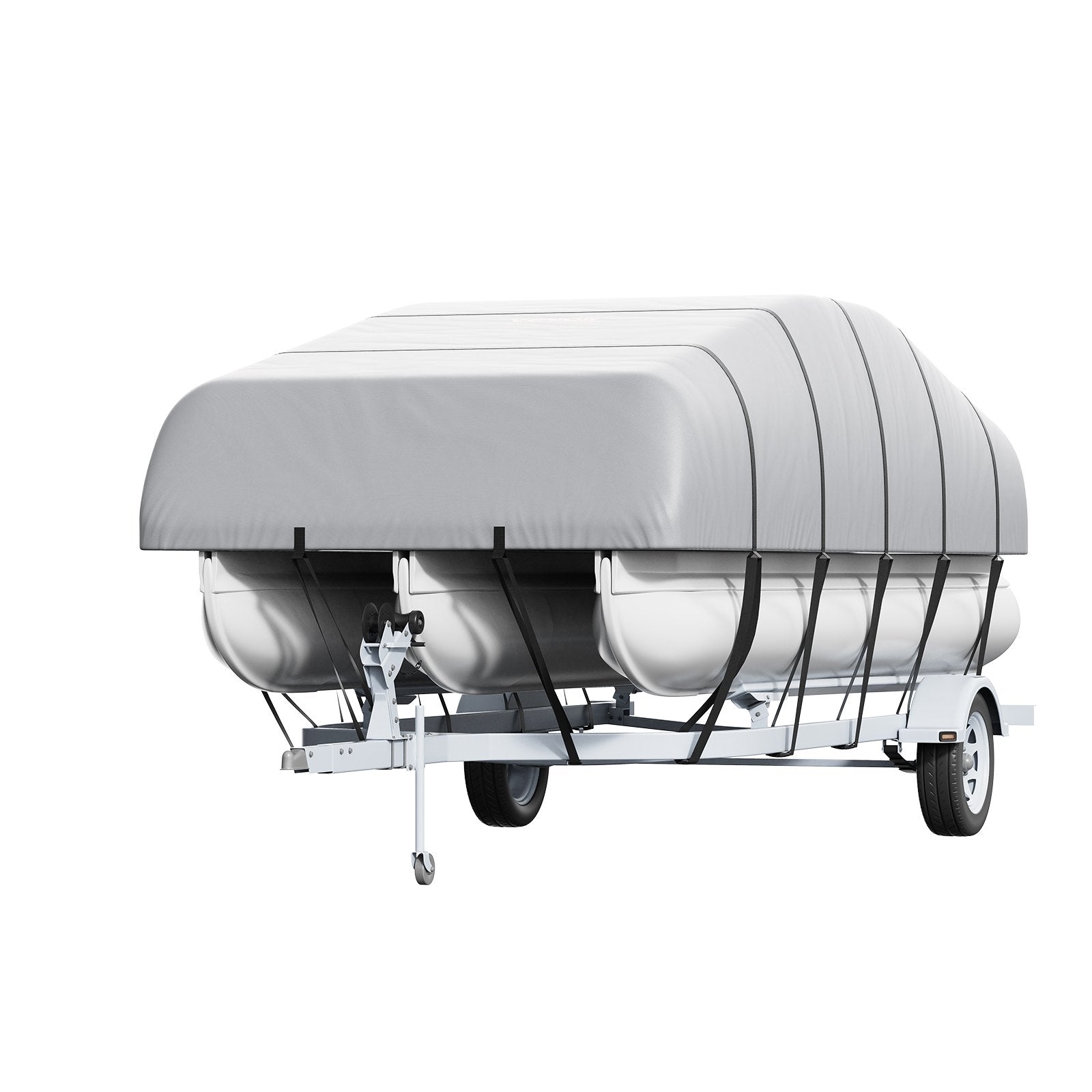 23'-24' Waterproof Pontoon Boat Cover 800D Marine-Grade PU Oxford Fabric Grey