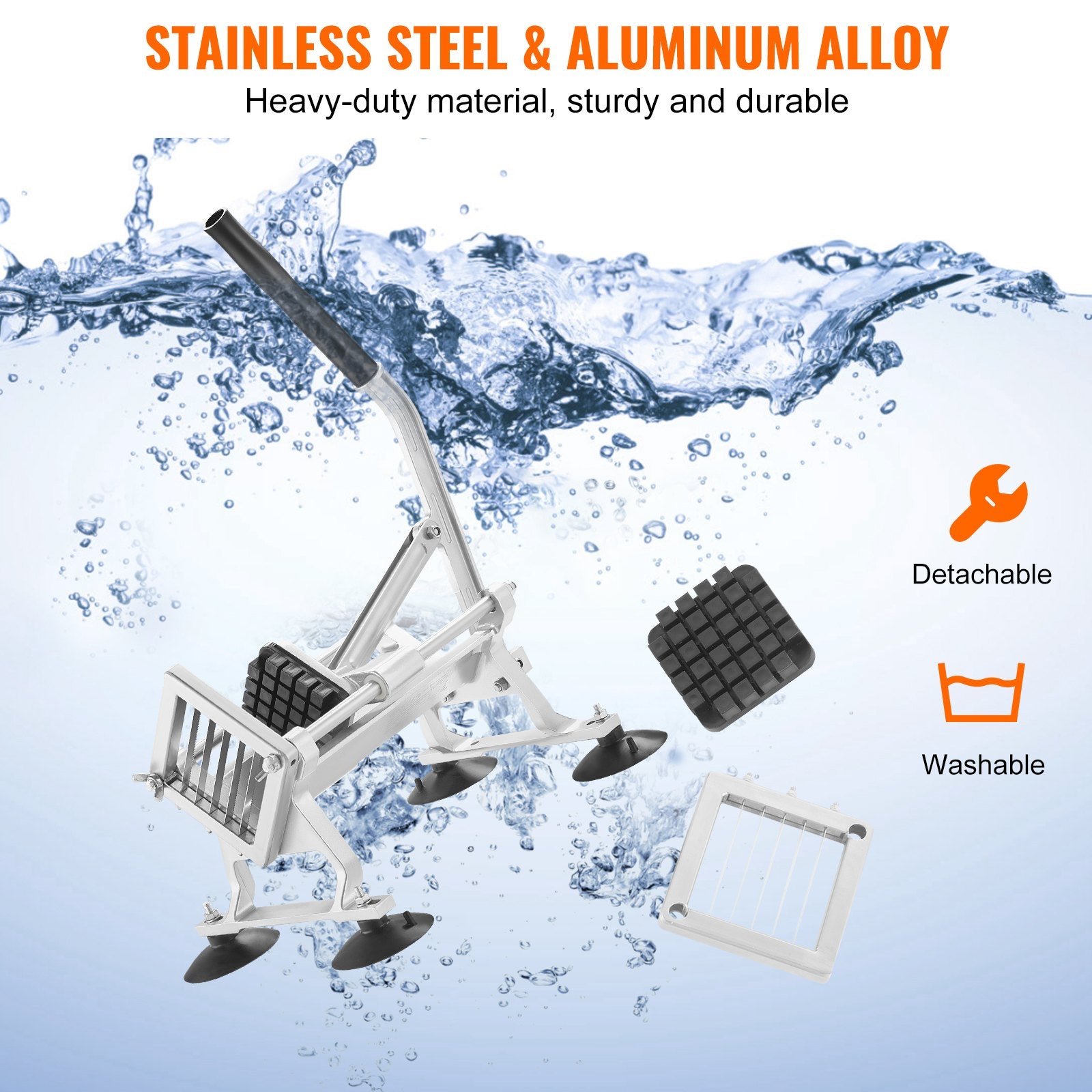 Commercial Vegetable Slicer 1/2" Stainless Steel Aluminum Manual Cutter Non-Slip