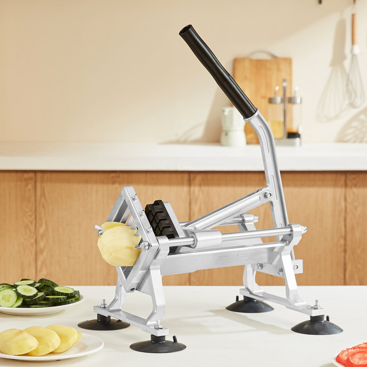 Commercial Vegetable Slicer 1/2" Stainless Steel Aluminum Manual Cutter Non-Slip