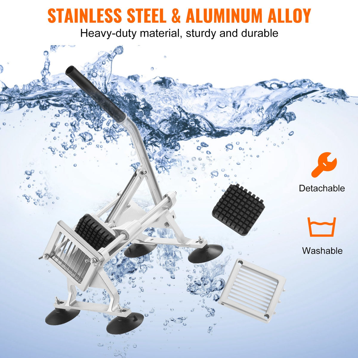 Commercial Vegetable Slicer 3/8" Stainless Steel Aluminum Manual CutterNon-Slip