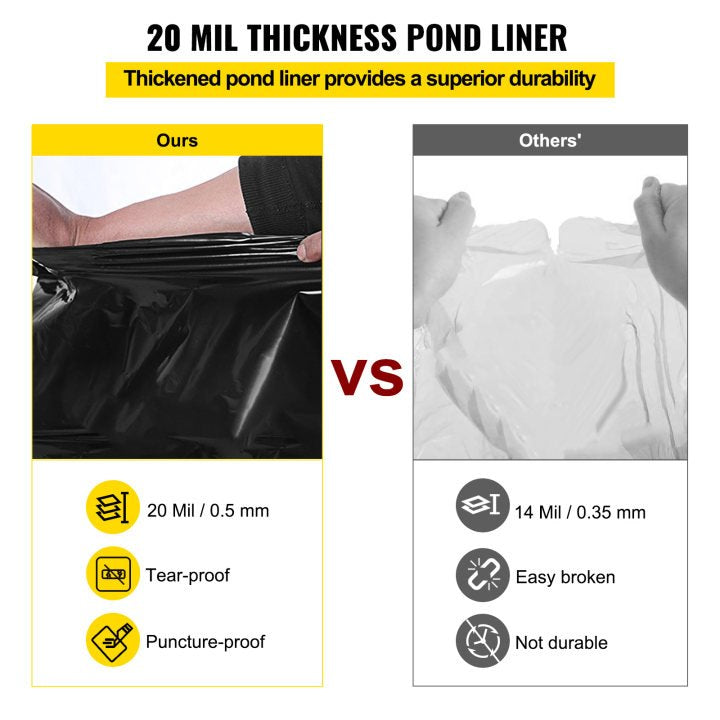LLDPE Pond Liner 15x20ft 20 Mil Fish Pond Liners for Waterfall and Ponds