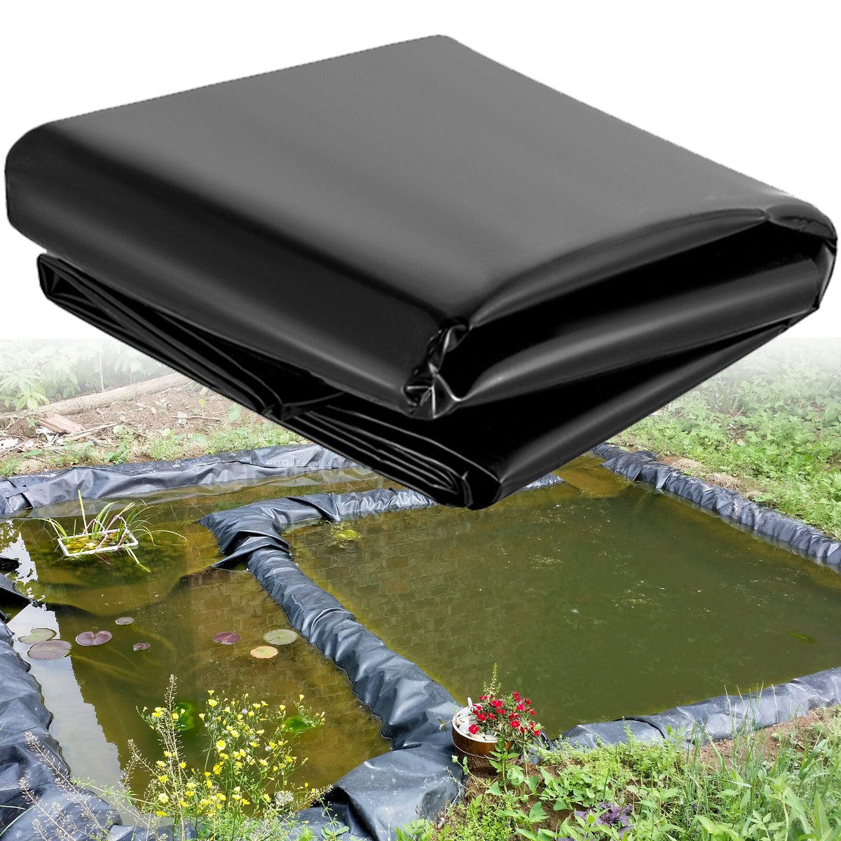 LLDPE Pond Liner 15x20ft 20 Mil Fish Pond Liners for Waterfall and Ponds