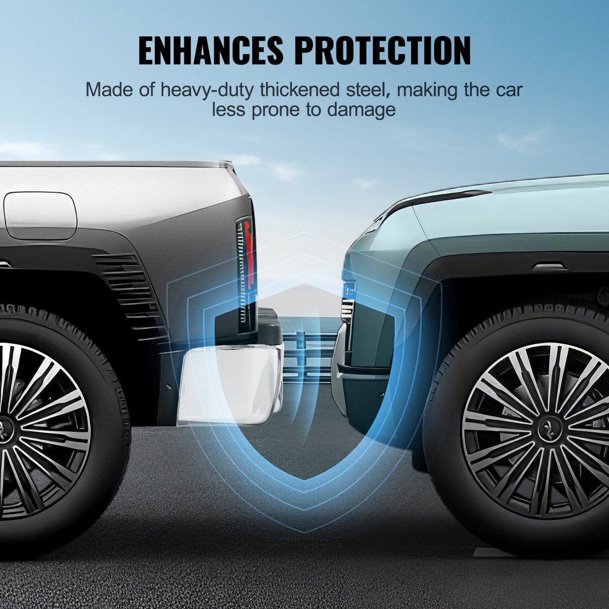 Rear Step Bumper for 2008-2016 Ford F250/F350 Chrome Steel with Step Pad