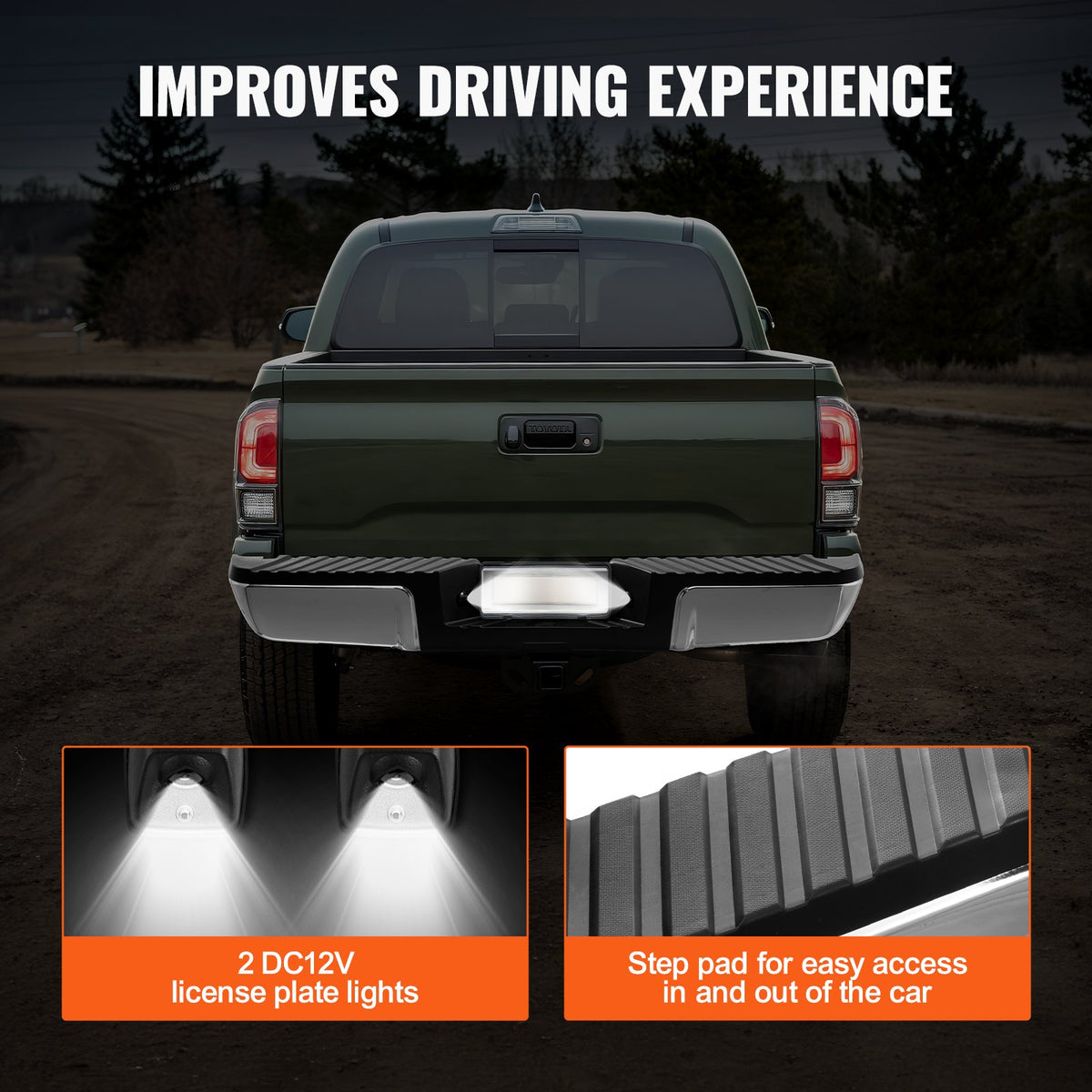 Rear Step Bumper for 2008-2016 Ford F250/F350 Chrome Steel with Step Pad