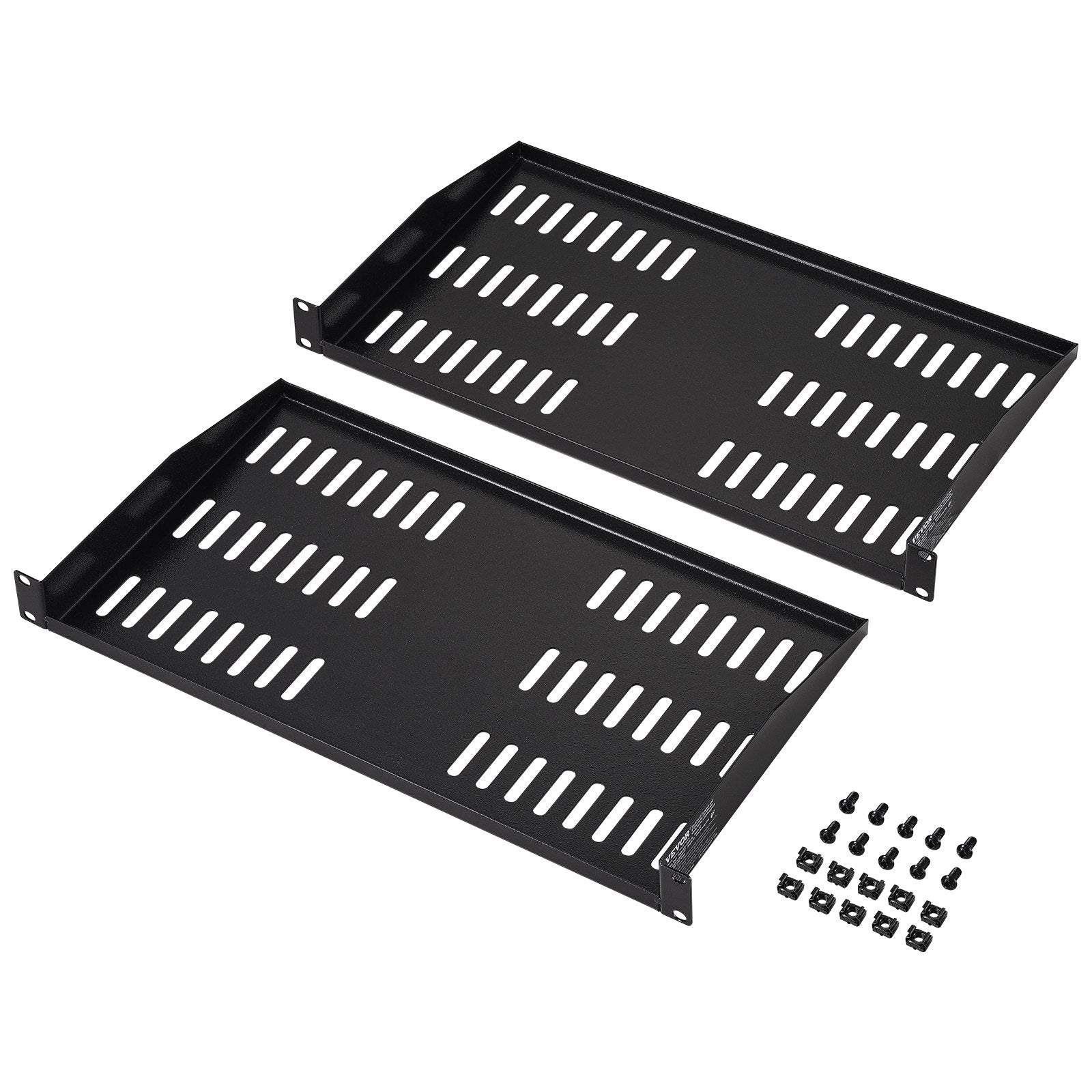 Server Rack Shelf 1U 2PCS 254mm 22.68kg Vented Cantilever Tray 482.6mm Rack