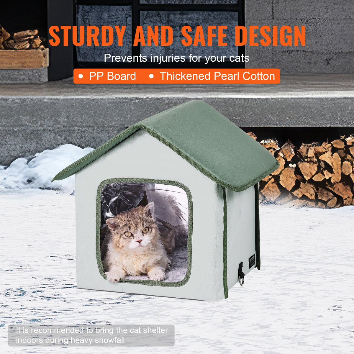 Elevated Heated Cat House, Outdoor Foldable Shelter with Timer & Cozy Heated Pad