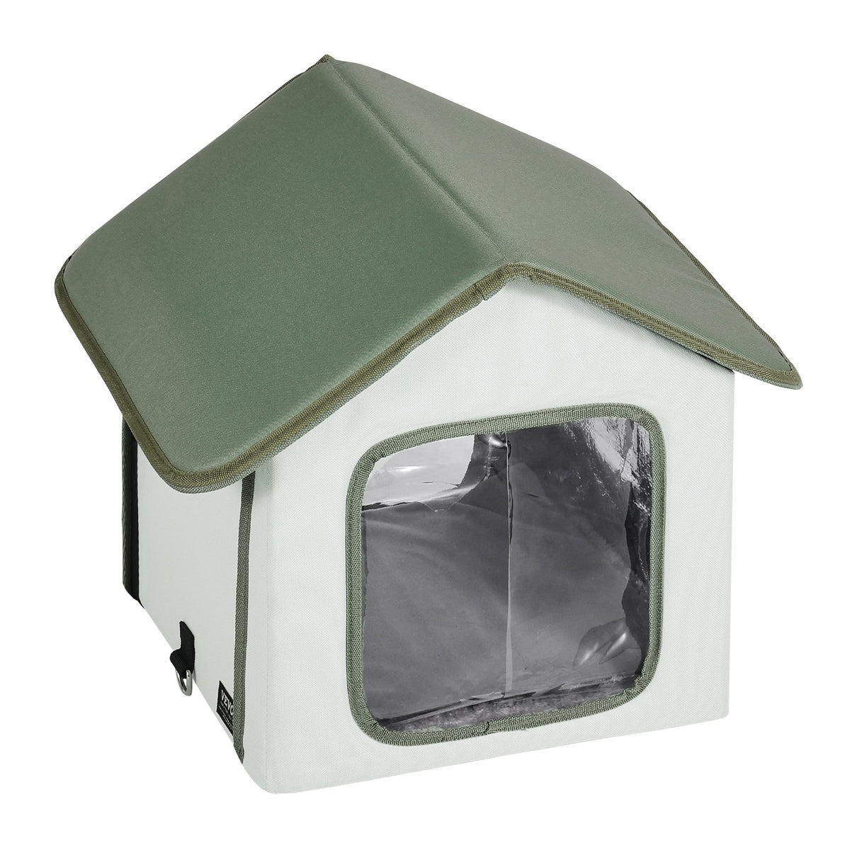 Elevated Heated Cat House, Outdoor Foldable Shelter with Timer & Cozy Heated Pad