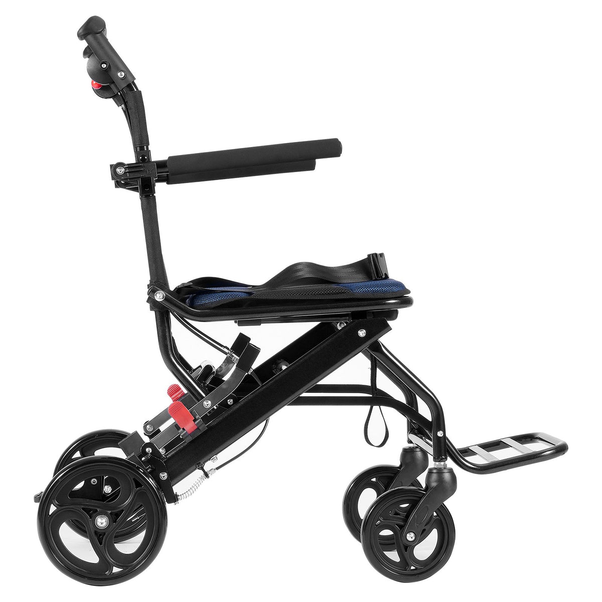 Wheelchair Aluminum Alloy Lightweight Foldable Transport Chair 220lbs 15.75in