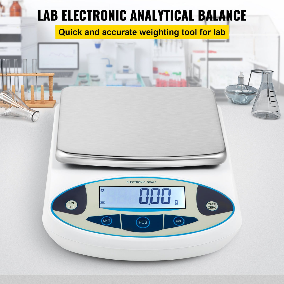 Digital Analytical Balance, High Precision, 5000g x 0.01g Laboratory Scale