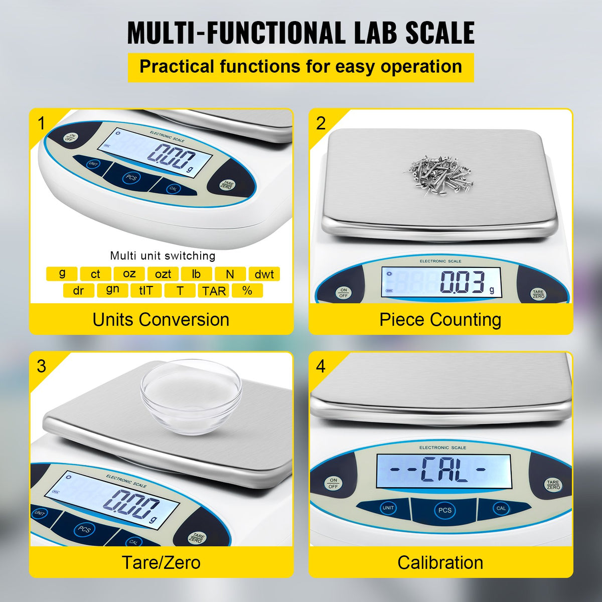 Digital Analytical Balance, High Precision, 5000g x 0.01g Laboratory Scale