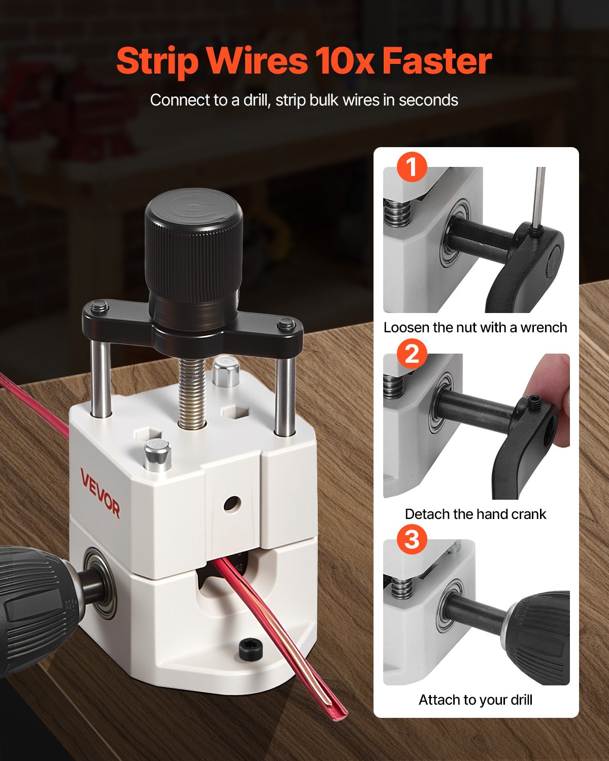Wire Stripping Machine Manual 1.5-25mm Portable Copper Stripper Hand or Drill