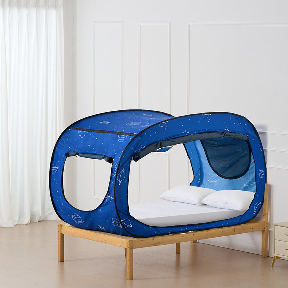 Bed Tent Pongee Fabric Full-Size with 2 Doors & 8.5mm Poles for Kids & Adults