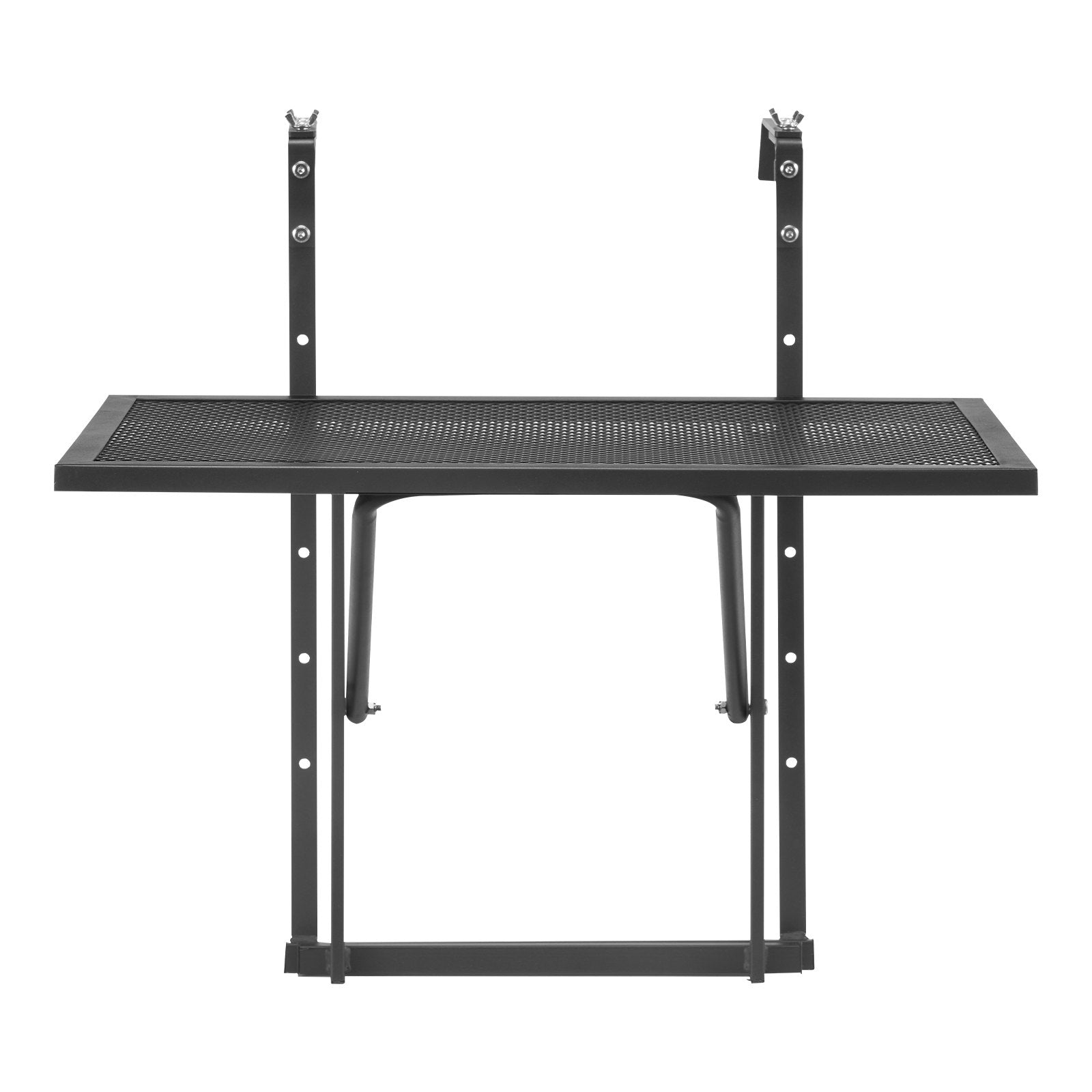 Folding and Adjustable Balcony Hanging Table 61 x 41 cm Railing Bar Stand