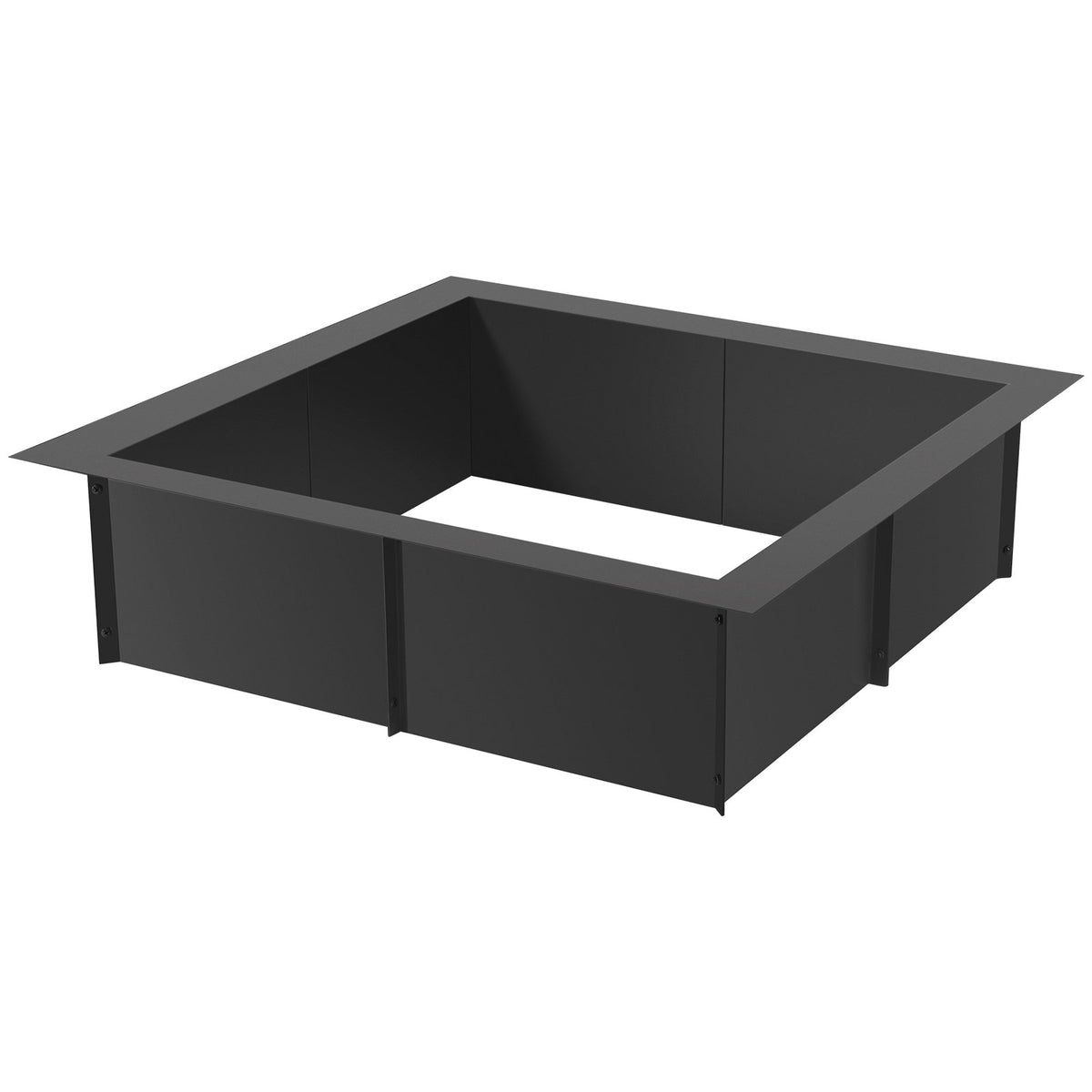36x36 in Square Fire Pit Ring, 30x30 in Inner, 10" Height, Heavy Duty Steel