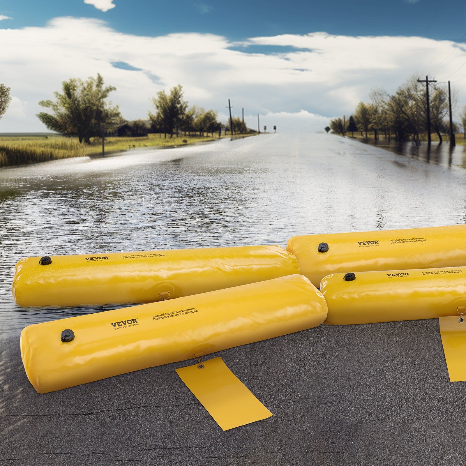 4 Pack Flood Barriers Sandbag 4FTx6in Water Barriers for Home