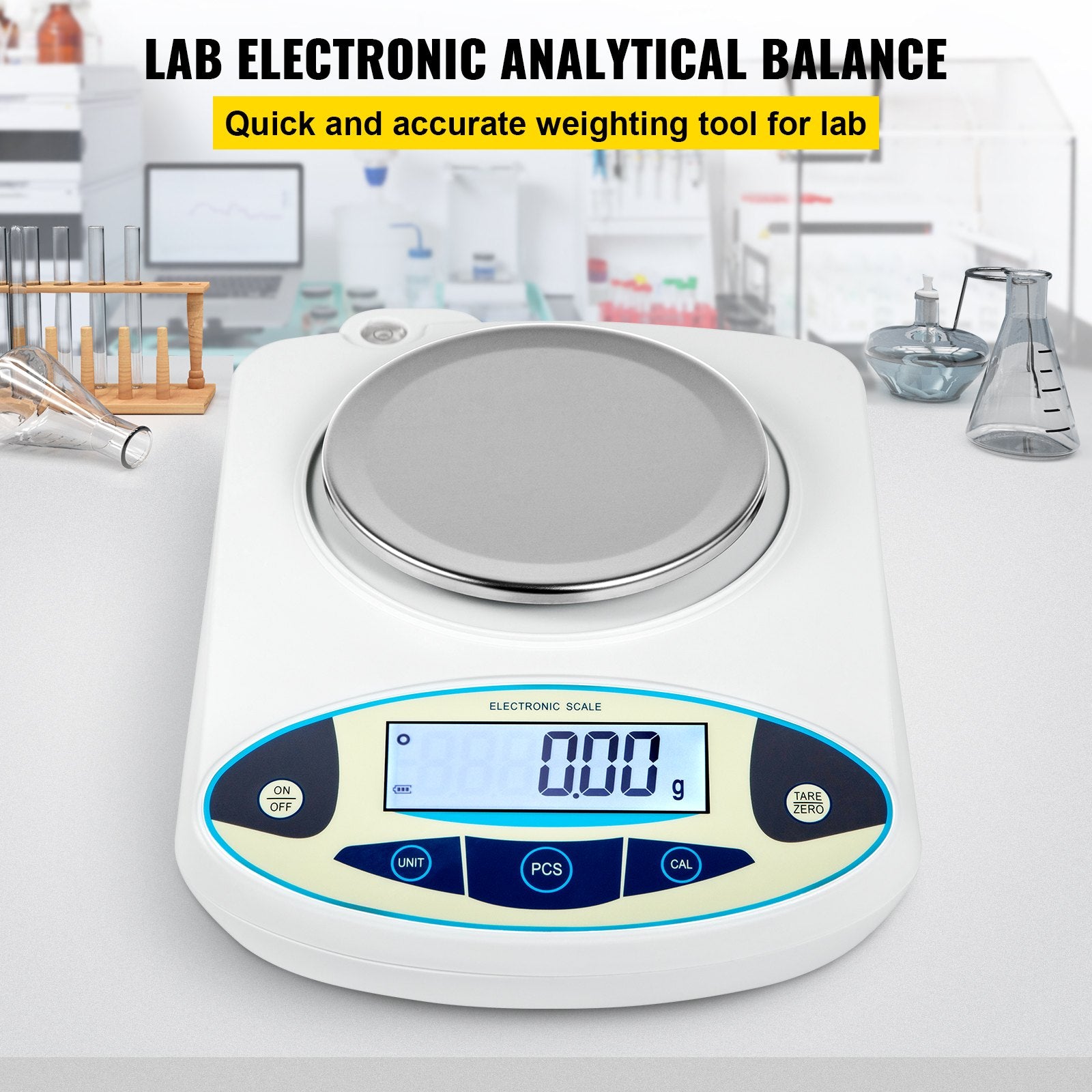 Digital Analytical Balance, 500g x 0.01g, High Precision with Clear LCD Display