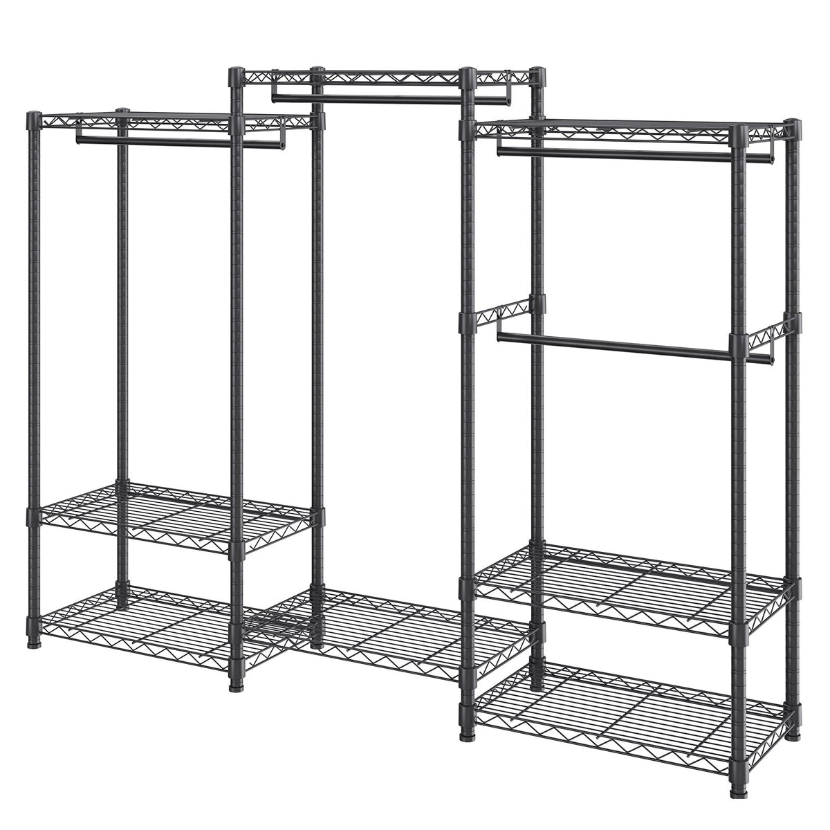 Heavy Duty Clothes Rack Rolling Wardrobe with Shelves 800 lbs