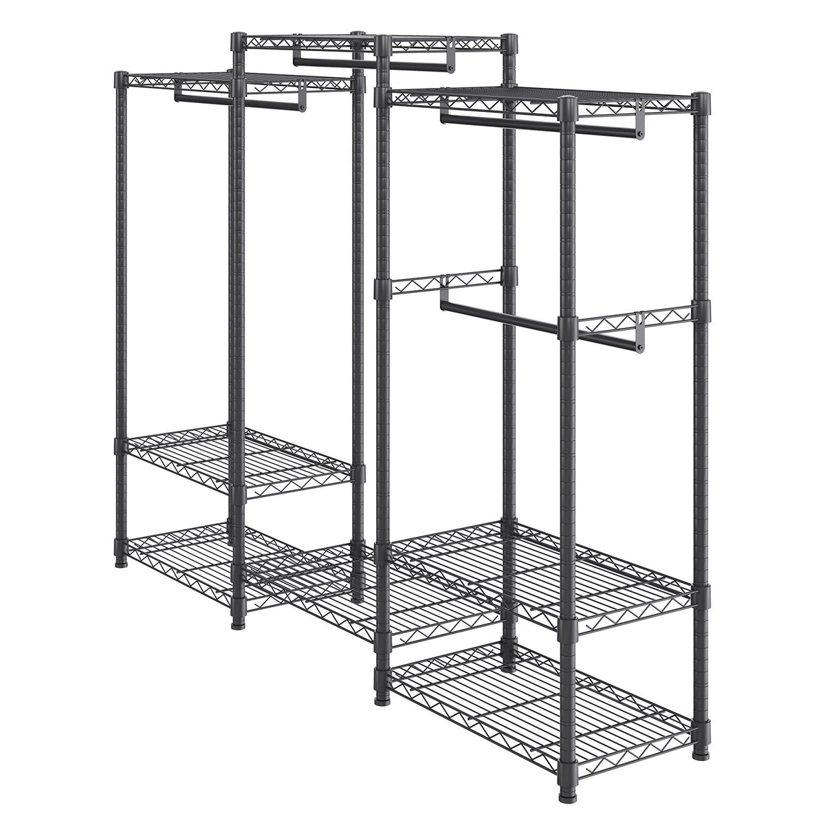 Heavy Duty Clothes Rack Rolling Wardrobe with Shelves 800 lbs