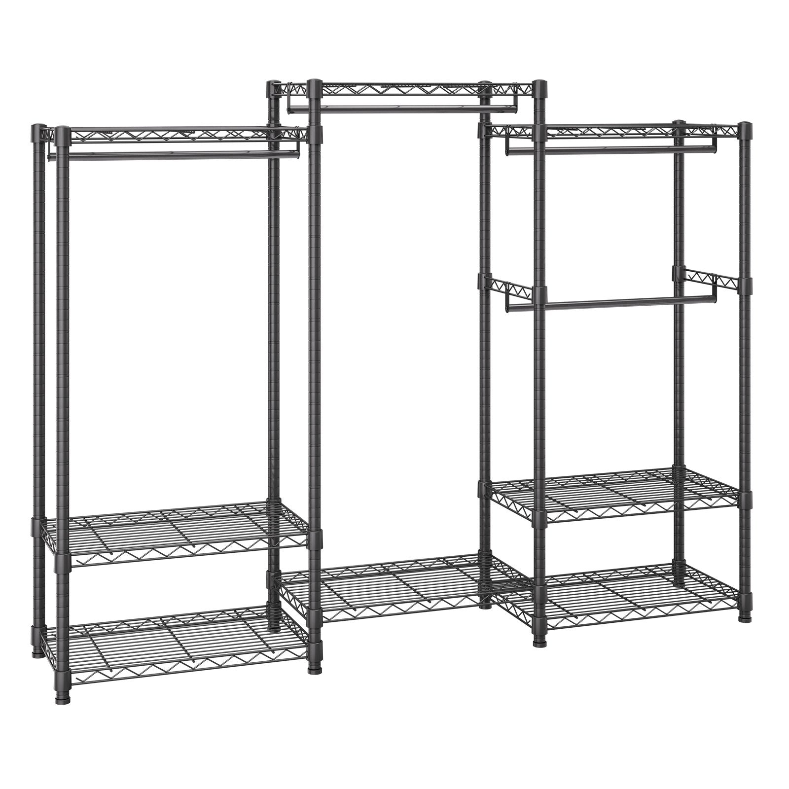 Heavy Duty Clothes Rack Rolling Wardrobe with Shelves 800 lbs