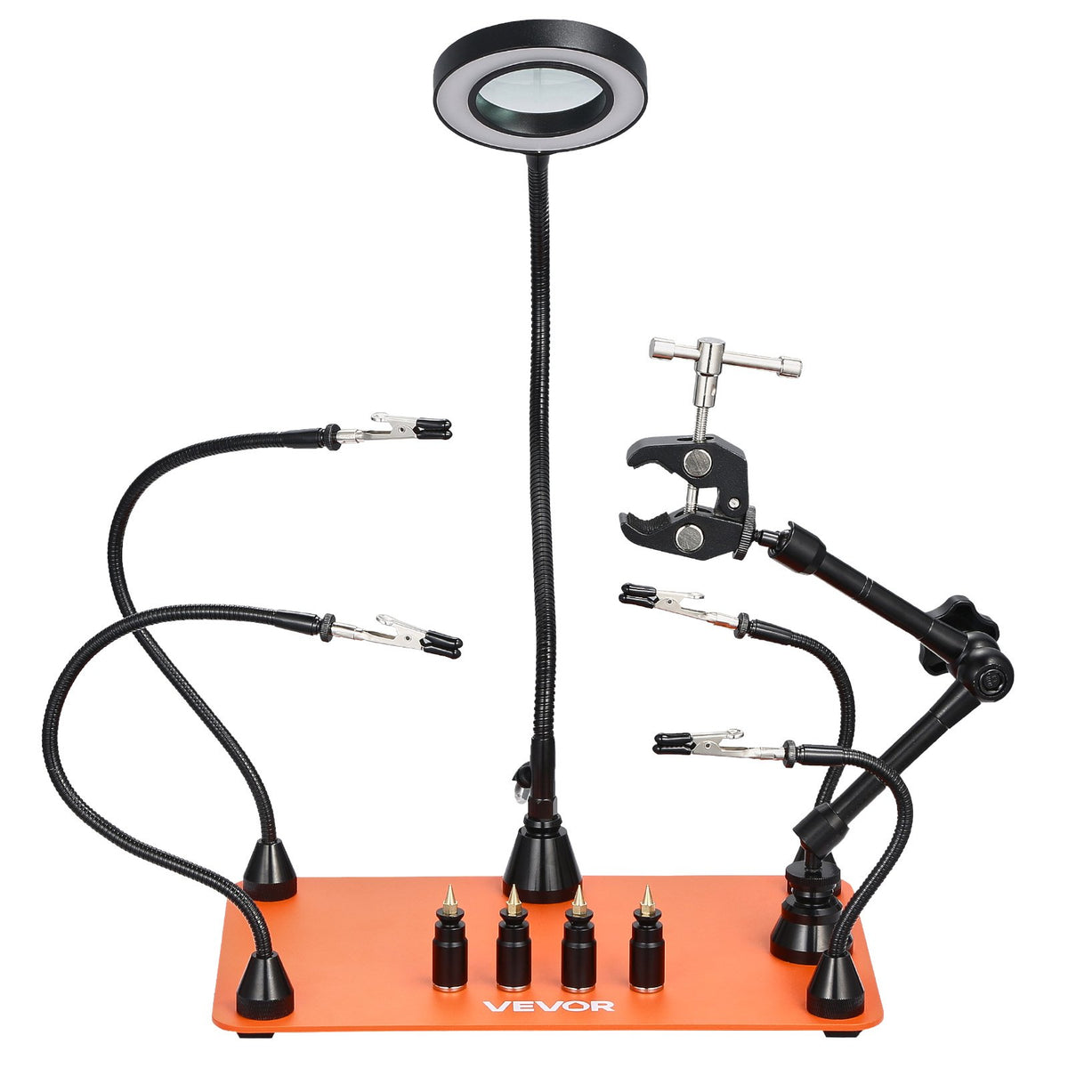 Magnetic Helping Hands Soldering Station Third Hand Tool with 3X LED Lamp 4 PCB