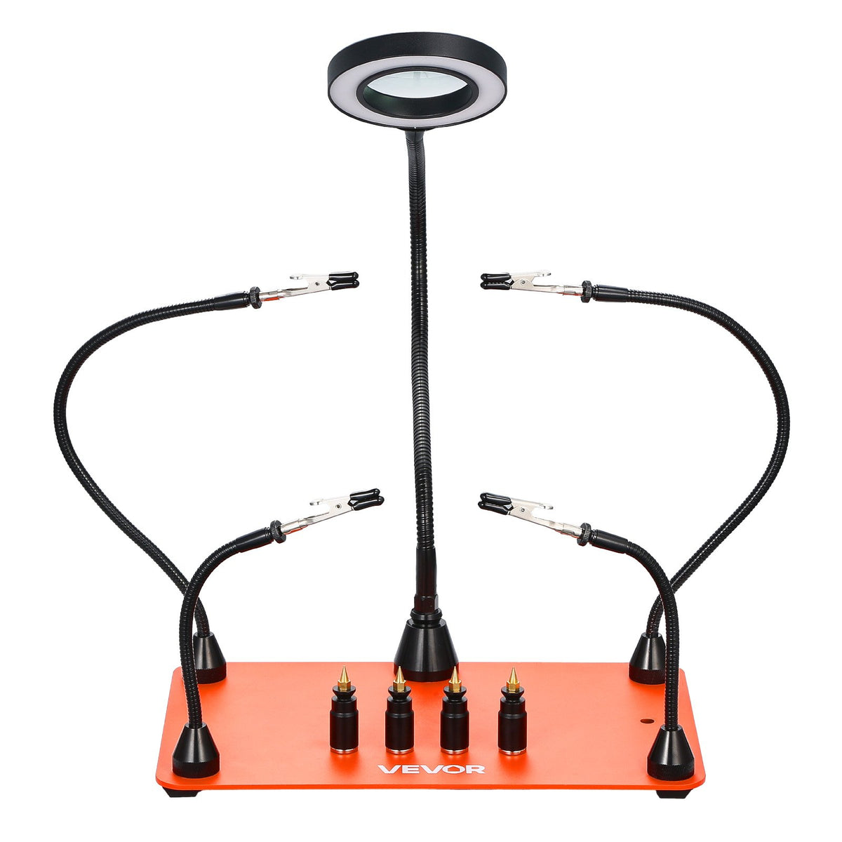 Soldering Station Magnetic Helping Hands 4 Arms Third Hand 3X LED Lamp 4 PCB