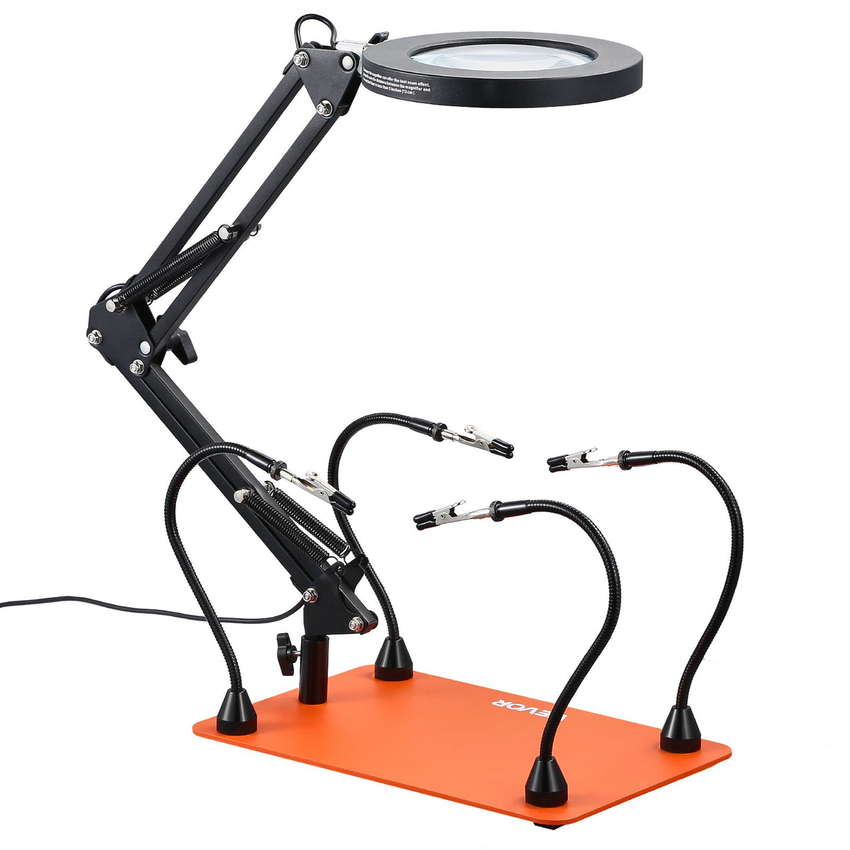 Magnetic Helping Hands Soldering Station 2-in-1 3X LED 5 Arms 6 PCB Holders