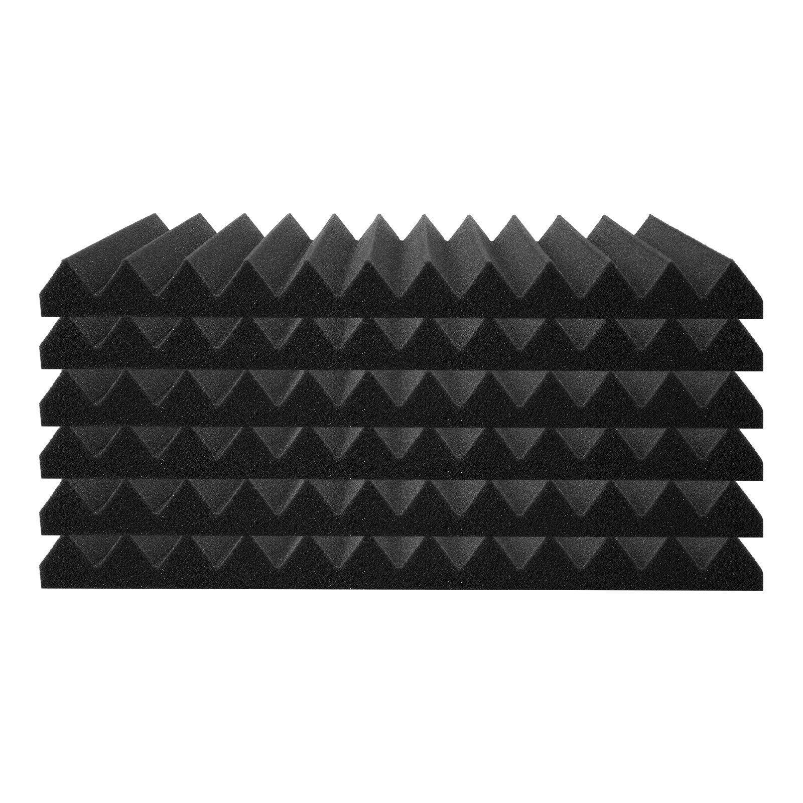AcousticFoamPanels 80 Pack 12x12x1in High Density Soundproof FireResistant Black