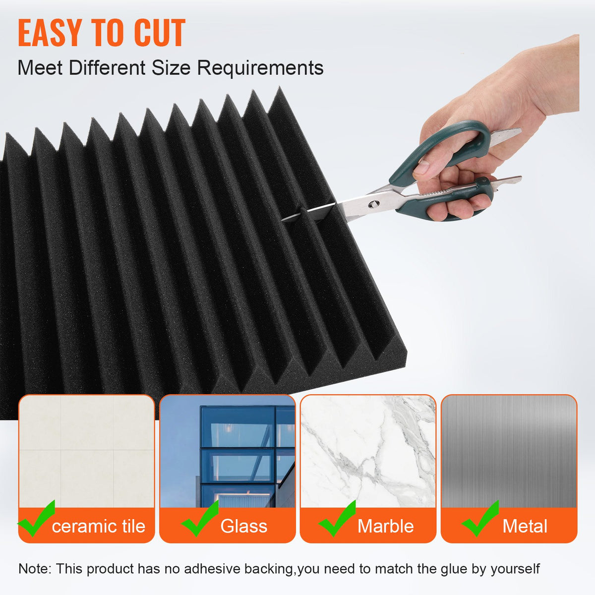 AcousticFoamPanels 50 Pack 12x12x2in High Density Soundproof FireResistant Black