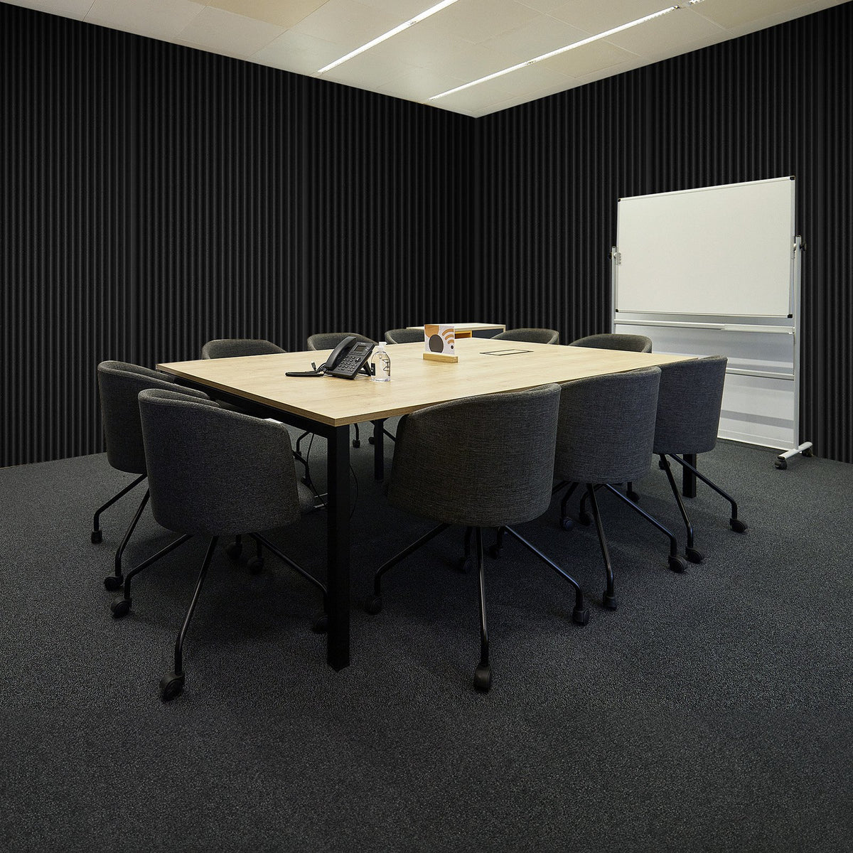 AcousticFoamPanels 50 Pack 12x12x2in High Density Soundproof FireResistant Black