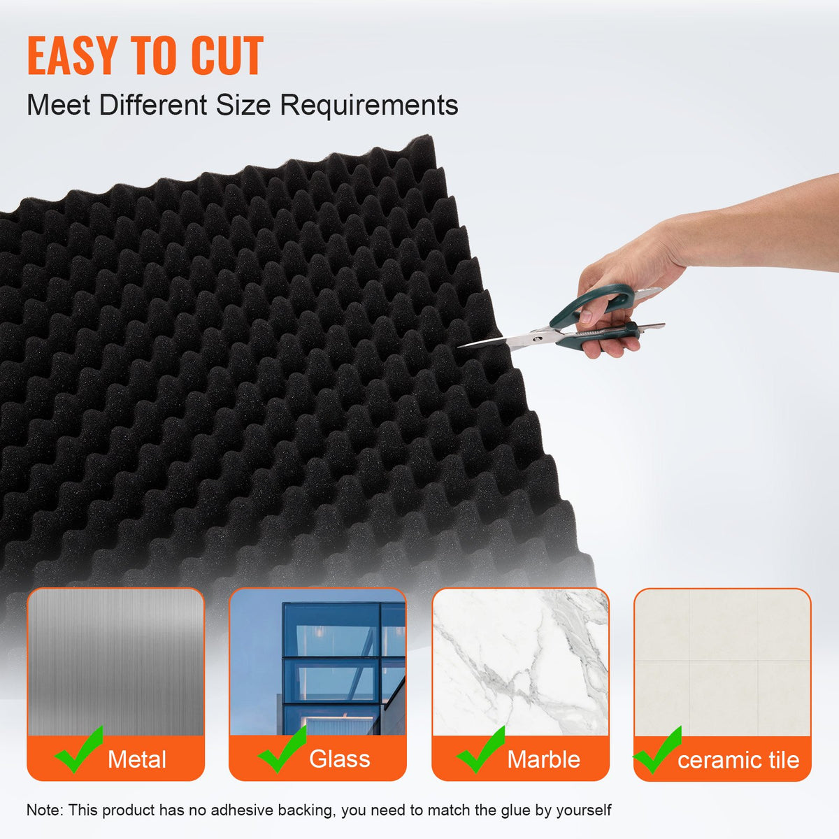 2 Pack 48x24x2 in Egg Acoustic Foam Panels, Soundproof, Fire-Resistant, Black