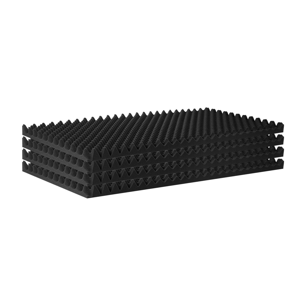4 Pack 48x24x2 in Egg Acoustic Foam Panels, Soundproof, Fire-Resistant, Black