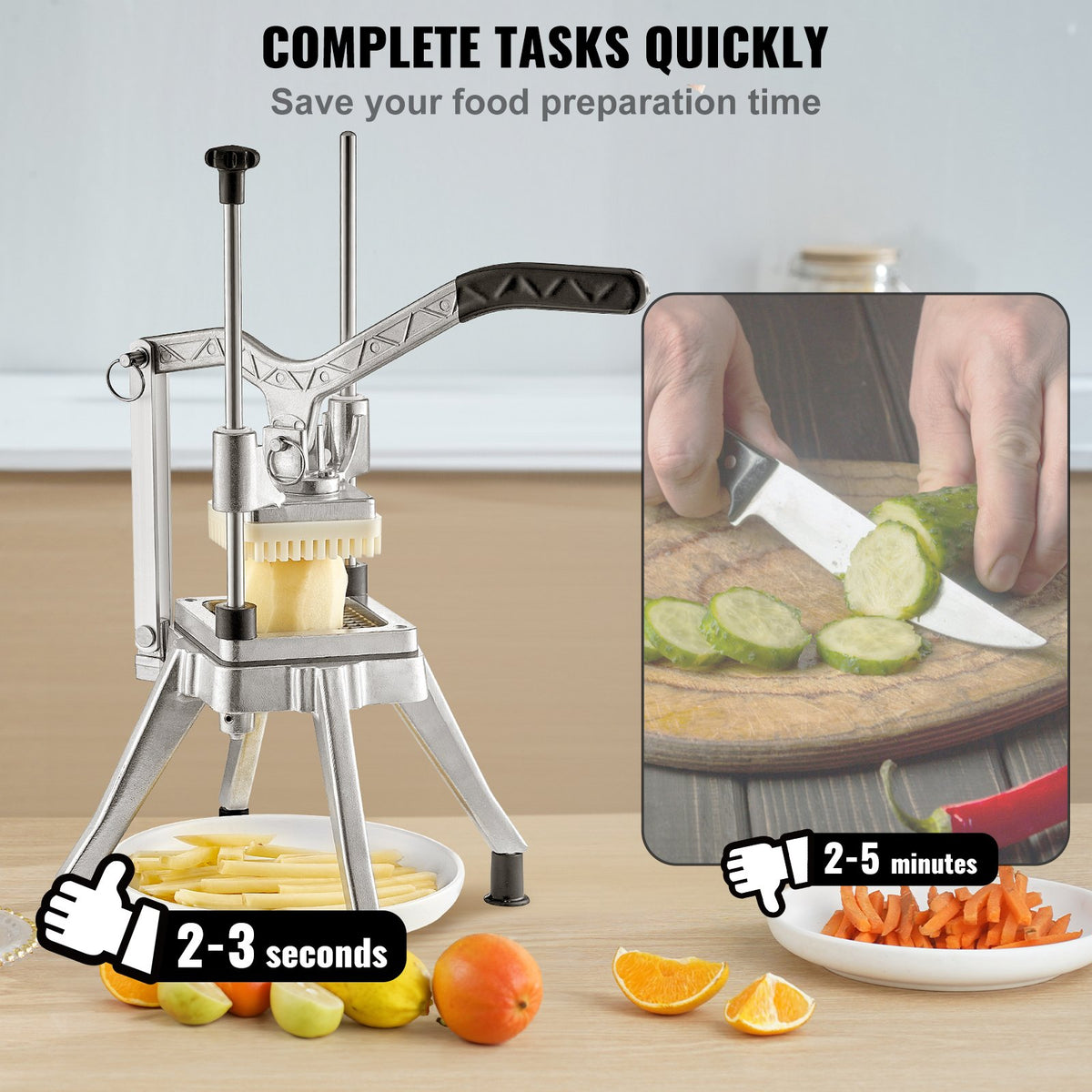 Commercial Vegetable Fruit Chopper 1/2" Blade Stainless Steel Cutter