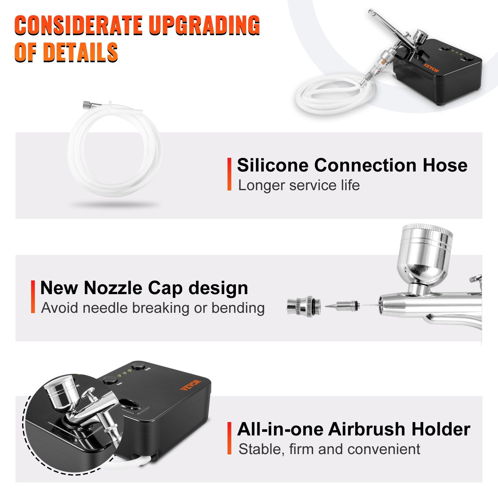 Portable Airbrush Kit with Compressor, Dual-Action Gravity Feed Airbrush Set