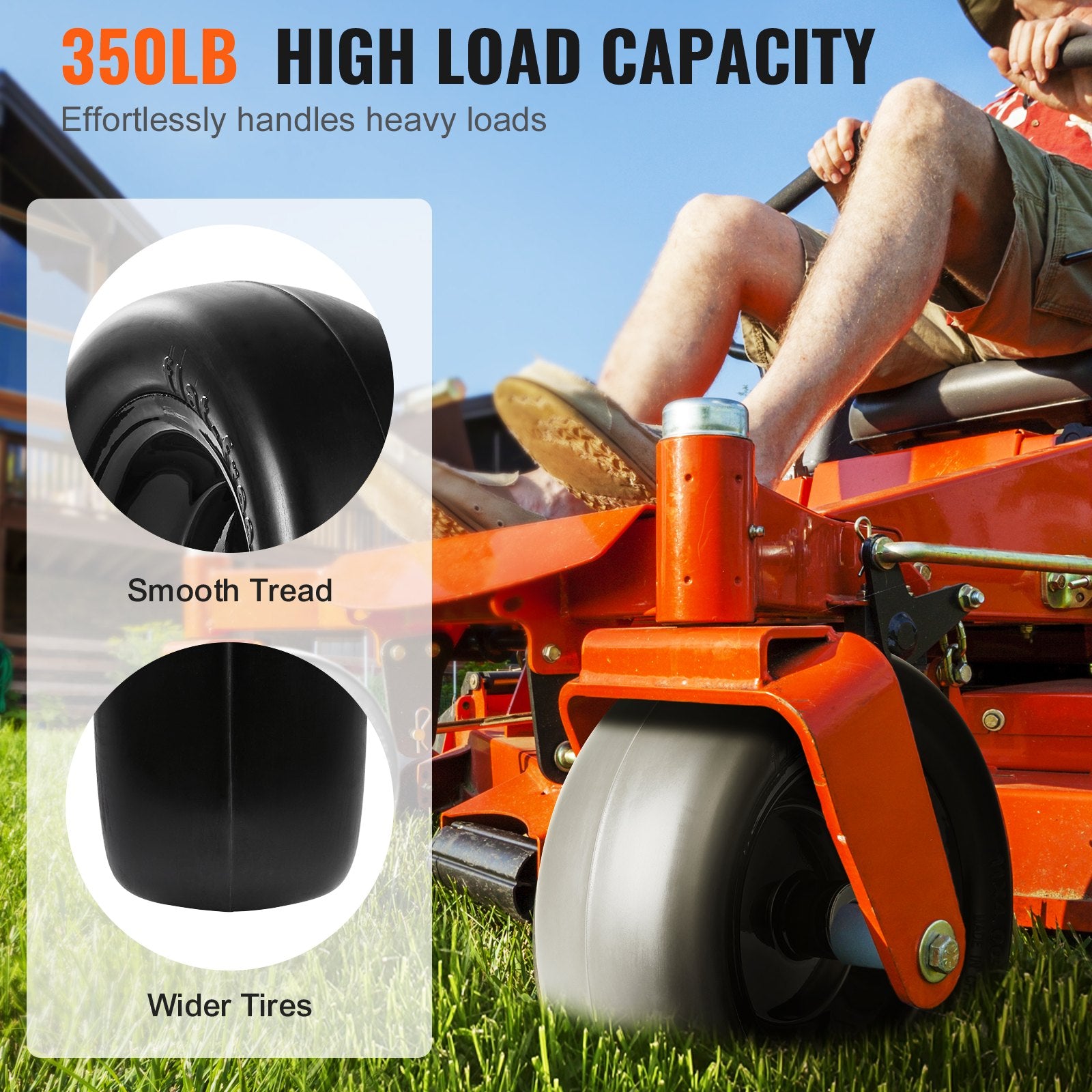 Lawn Mower Tires with Rim 11x4-5 Tubeless Flat-Free PU Tire 2-Pack