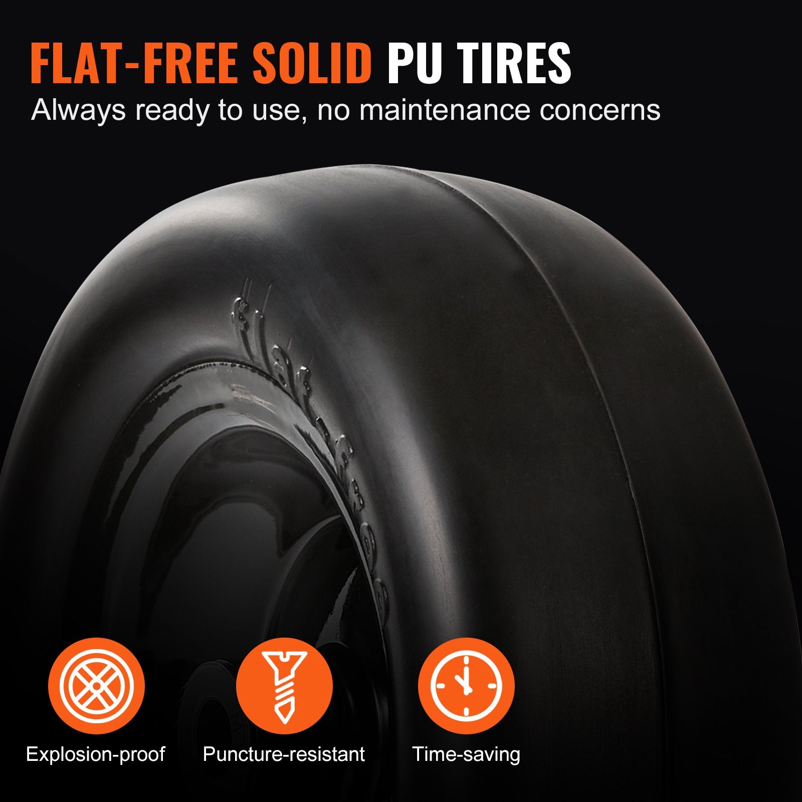 Lawn Mower Tires with Rim 11x4-5 Tubeless Flat-Free PU Tire 2-Pack