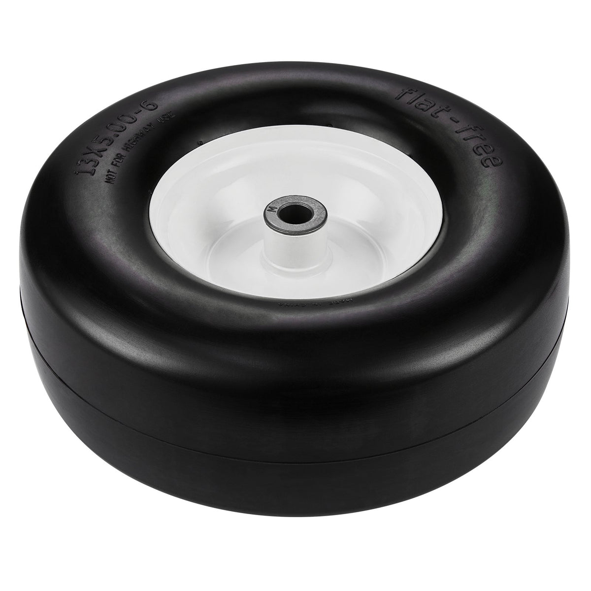 2-Pack 13x5-6" Lawn Mower Tires with Rim Flat-Free PU for Riding Mowers