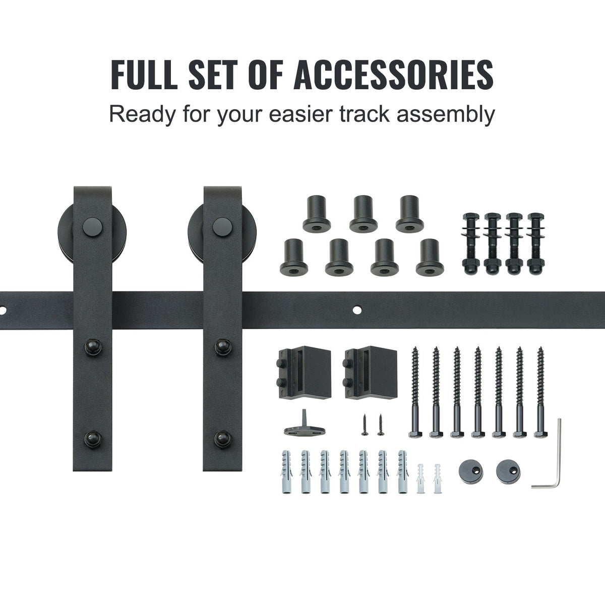 2440 mm Sliding Barn Door Hardware Closet Track Kit for Single Door J Hanger
