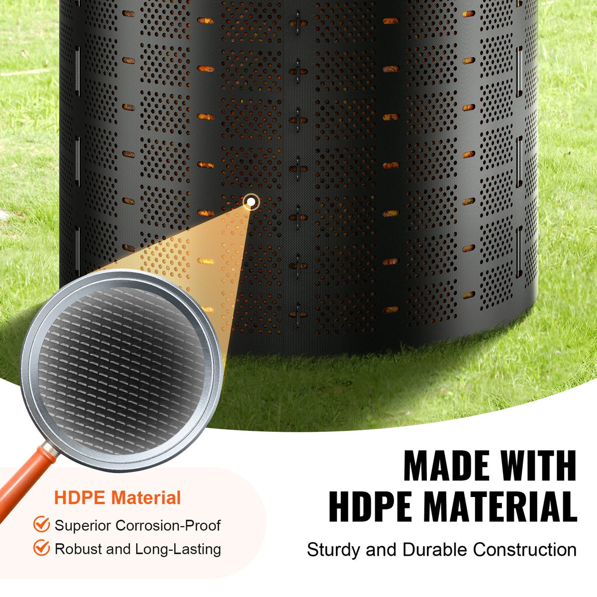 Compost Bin 1000L, Outdoor Expandable Composter, Large Capacity Easy Setup