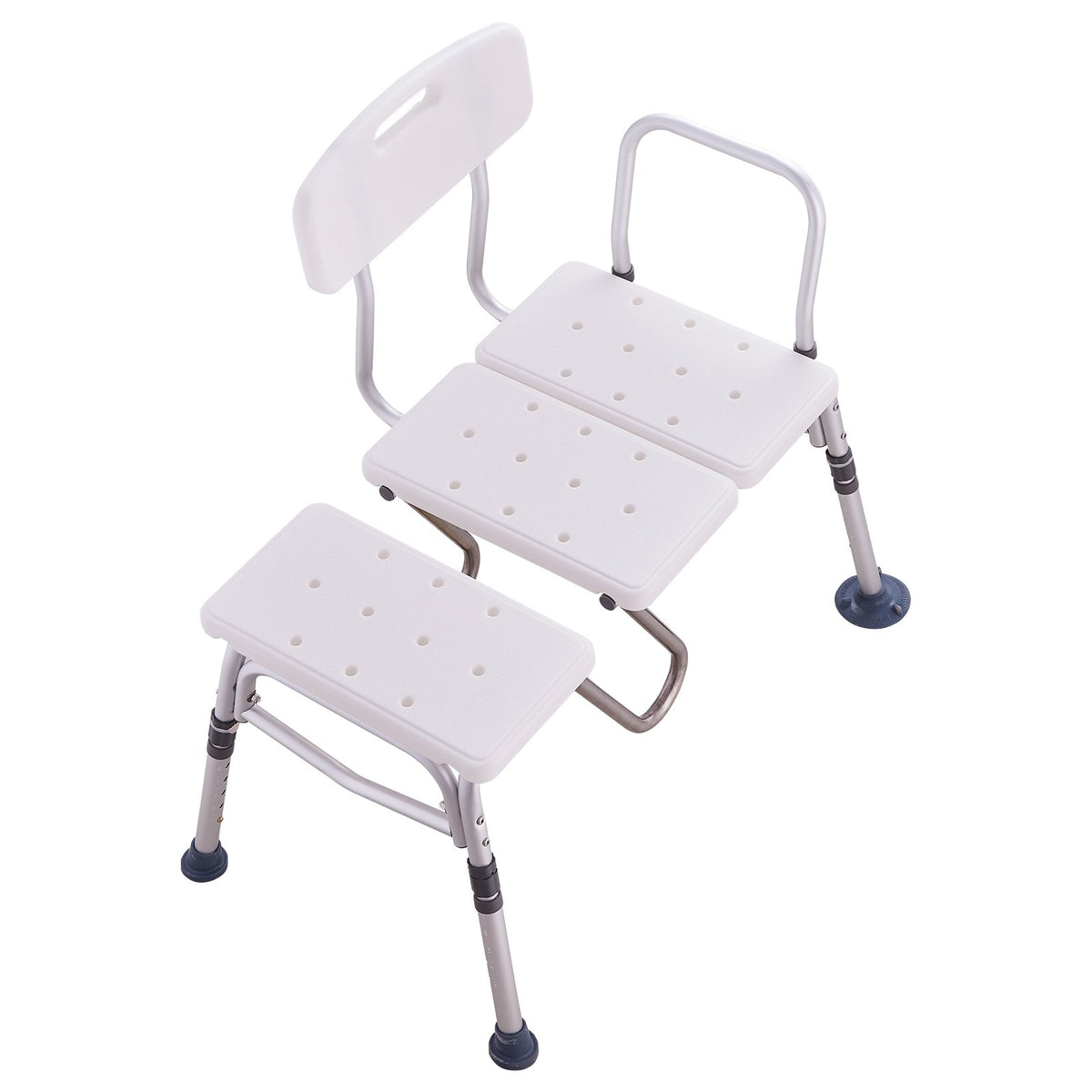 Tub Transfer Bench Adjustable with U-Shaped Guard Reversible Backrest 400LBS