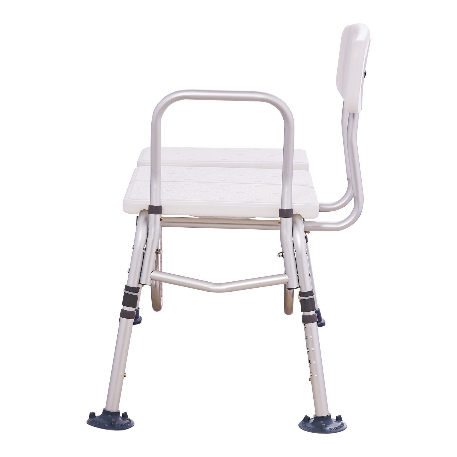 Tub Transfer Bench Adjustable with U-Shaped Guard Reversible Backrest 400LBS