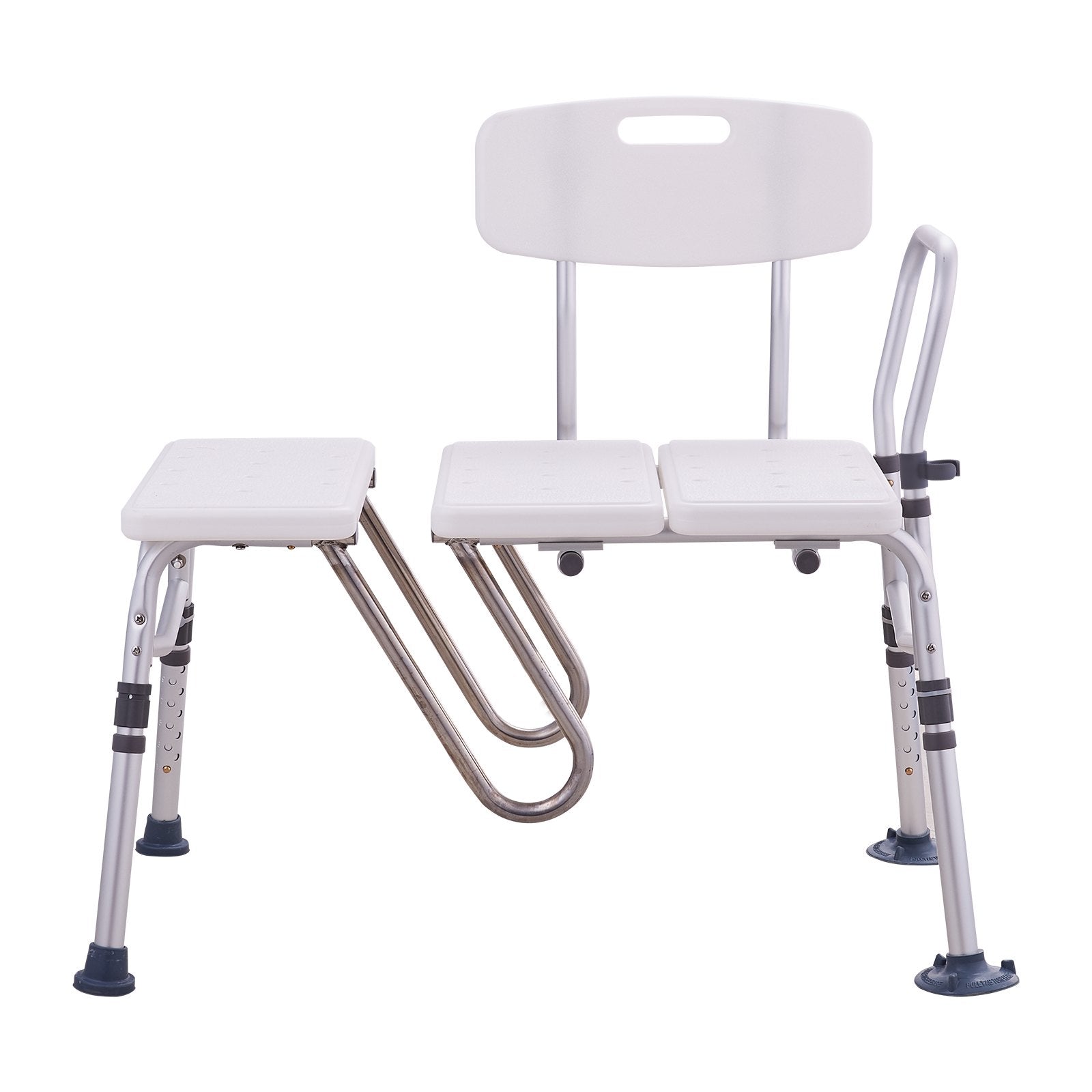 Tub Transfer Bench Adjustable with U-Shaped Guard Reversible Backrest 400LBS