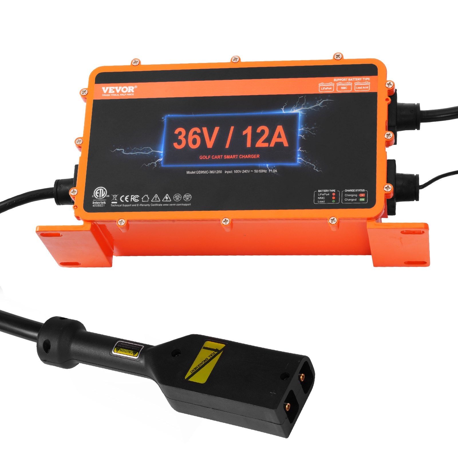 Golf Cart Battery Charger 12AMP Smart DStyle Plug for EZGO TXT LeadAcid LiFePO4