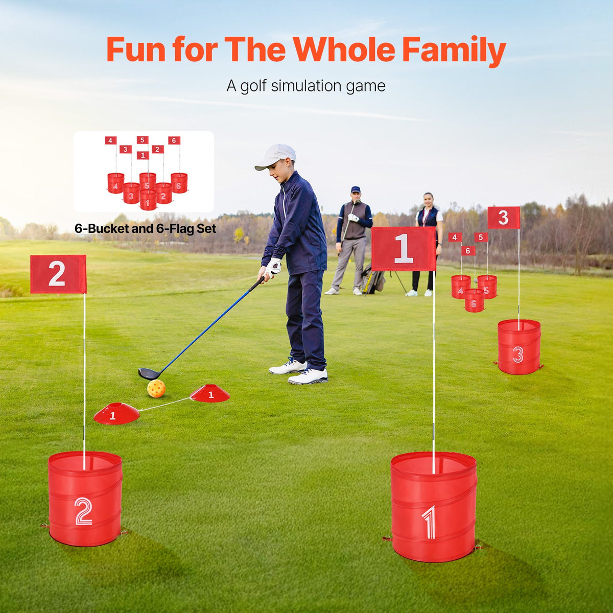 Backyard Golf Game 6 Hole Chipping Practice Portable Outdoor Yard Lawn Beach