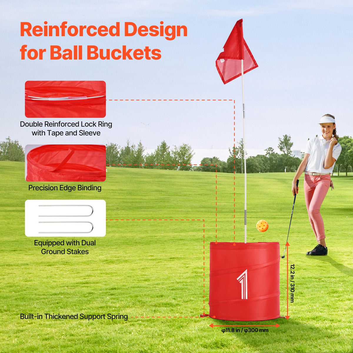 Backyard Golf Game 6 Hole Chipping Practice Portable Outdoor Yard Lawn Beach