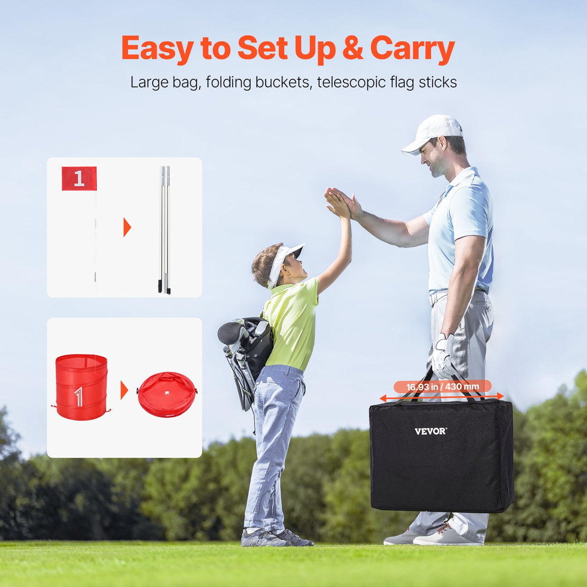 Backyard Golf Game 6 Hole Chipping Practice Portable Outdoor Yard Lawn Beach
