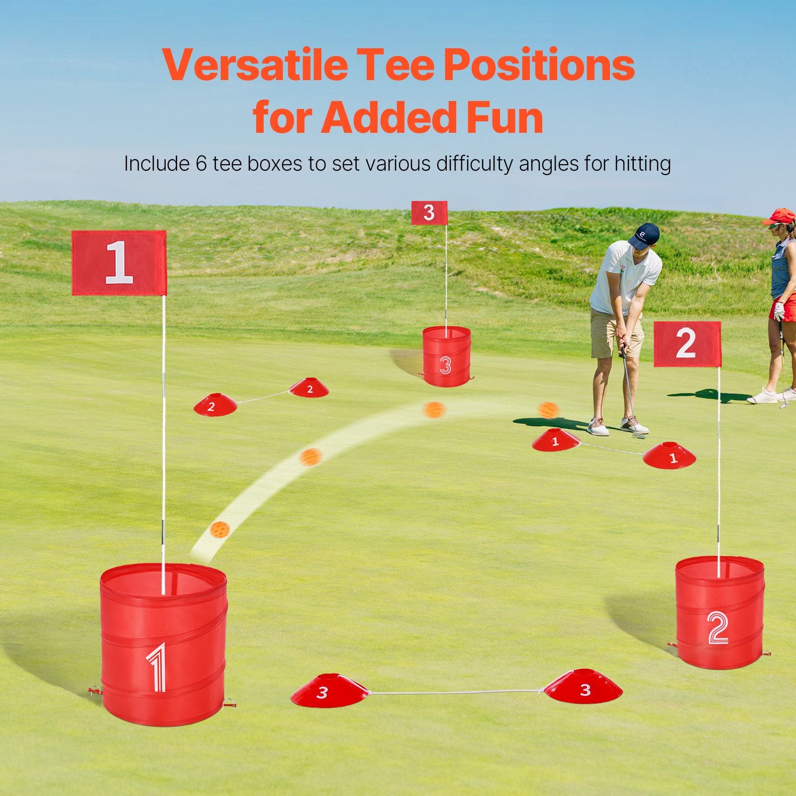 Backyard Golf Game 6 Hole Chipping Practice Portable Outdoor Yard Lawn Beach