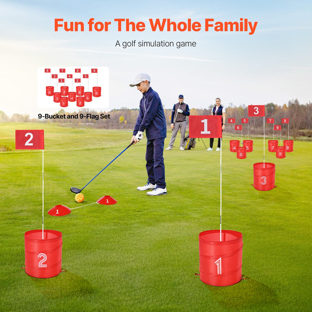 Backyard Golf Game, 9-Hole Chipping Course for Family Kids Adults Yard Park Lawn