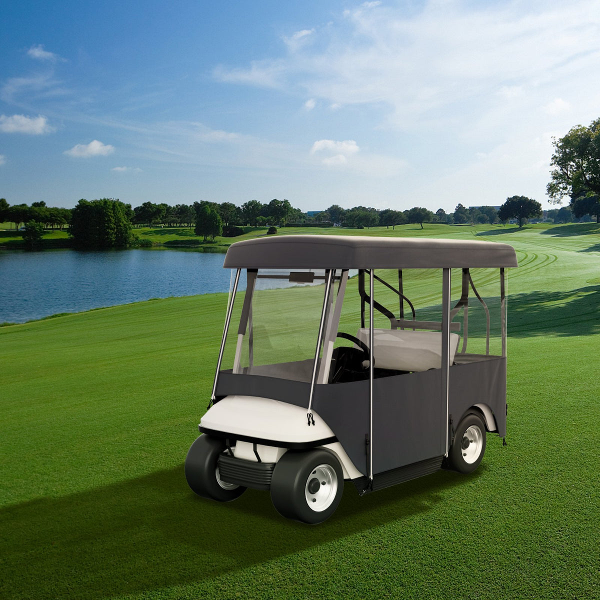 2+2 Passenger Golf Cart Enclosure Universal Sunproof Dustproof Polyester Cover